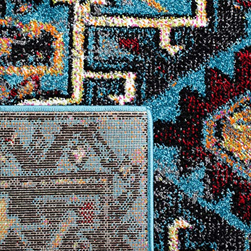 SAFAVIEH Vintage Hamadan Collection Accent Rug - 2'3" x 4', Light Blue & Black, Oriental Design, Non-Shedding & Easy Care, Ideal for High Traffic Areas in Entryway, Living Room, Bedroom (VTH211M)