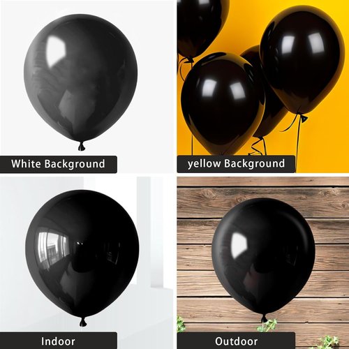 Black Balloons - 145-Piece Arch Kit with 18, 12, 10, & 5-Inch Latex Balloons for Party Decor