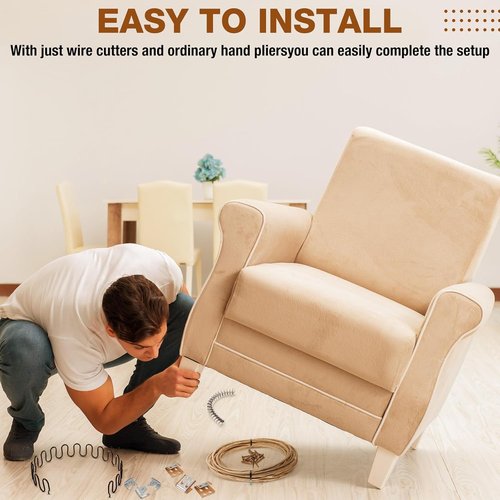 MorningRo 27'' Couch Upholstery Spring Repair Kit - 8 Heavy-Duty Springs & 40ft Steel Wire for Sagging Cushions