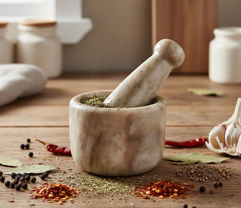 KLEO 2.5” Natural Stone Mortar and Pestle Set – Heavy Duty Spice & Herb Grinder, Guacamole Masher,Non-Porous, Odor Resistant – Garlic Crusher, Seed Grinder, Kitchen Tools