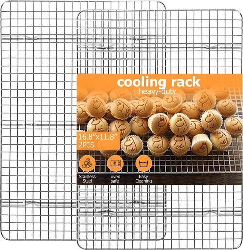 2-Pack Stainless Steel Cooling Rack by [Brand Name] - Oven/Dishwasher Safe, Perfect for Baking & Grilling - 11.5"x16.5" Size