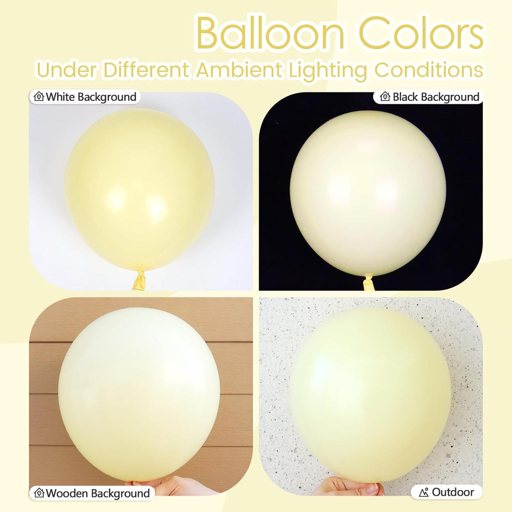 Pastel Yellow Balloons - 12-Inch Light Yellow Latex Balloons | 50-Pack for Gender Reveal & Baby Shower Decorations