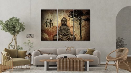 Visual Art Decor Buddhist Love 3pcs Framed and Ready Wall Hang Buddha Canvas Prints Home Decor Paintings