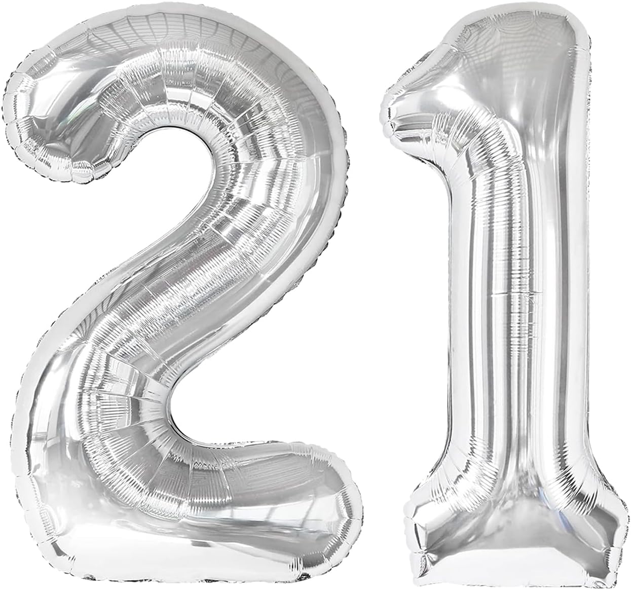 Silver Number 21 Balloon - 40 Inch 21st Birthday Decoration for Kids & Adults | Perfect for Celebrations