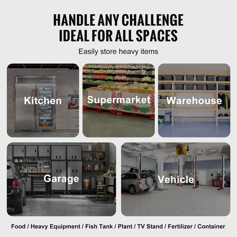 VEVOR Aluminum Dunnage Rack, 36” x 20” Commercial Food Floor Rack, 8” Off the Floor, 1800 lbs Capacity All-Welded Aluminum Storage, for Storage in Restaurants, Kitchens, Garages and Vehicles