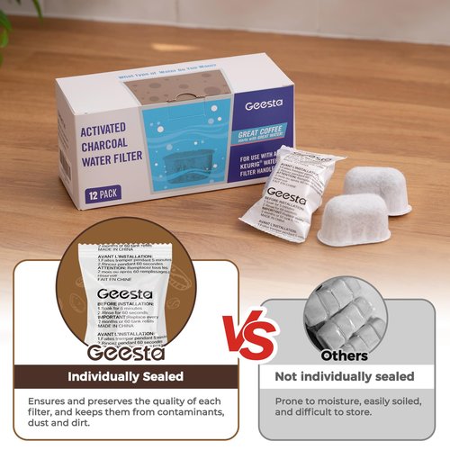 Premium 12-Pack Replacement Charcoal Water Filters for Keurig Coffee Machine