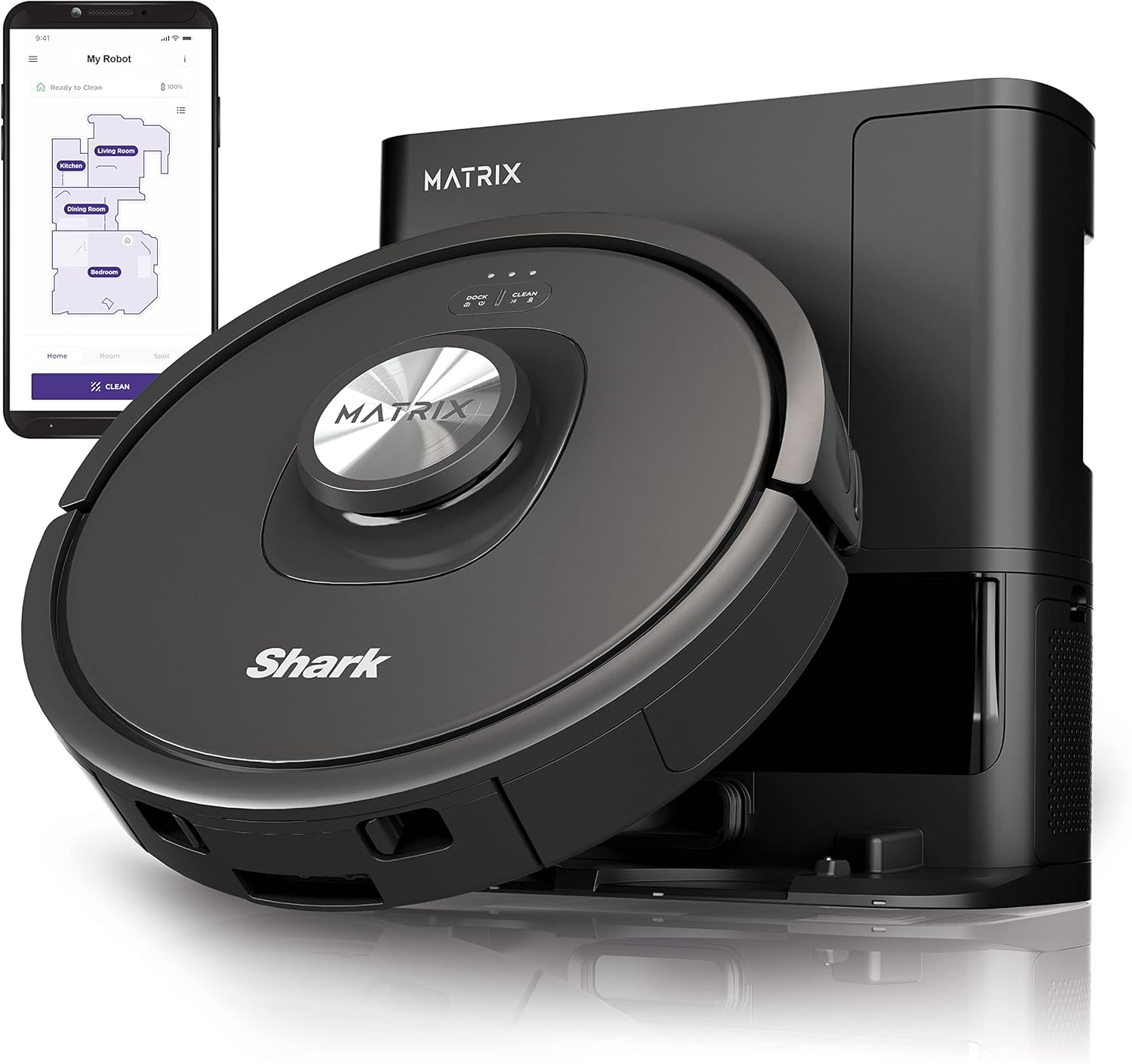 Shark R-RV2310AE Matrix Self-Empty Robot Vacuum - 45-Day Capacity for Carpets & Hard Floors | Certified Refurbished