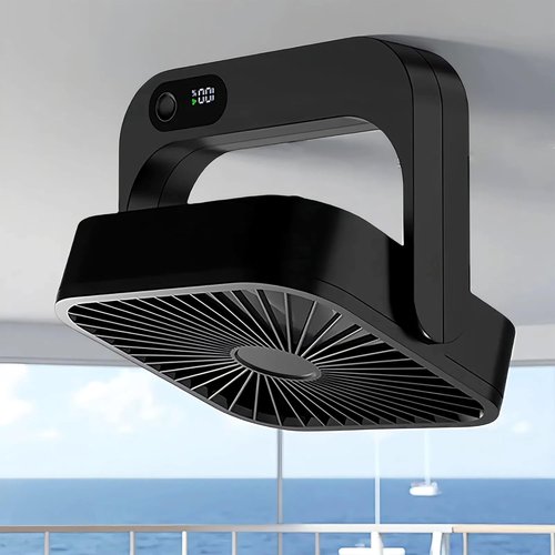 Magnetic Cruise Ship Approved Fan - 5000mAh Portable Battery Operated Fan with 5 Speeds | Black