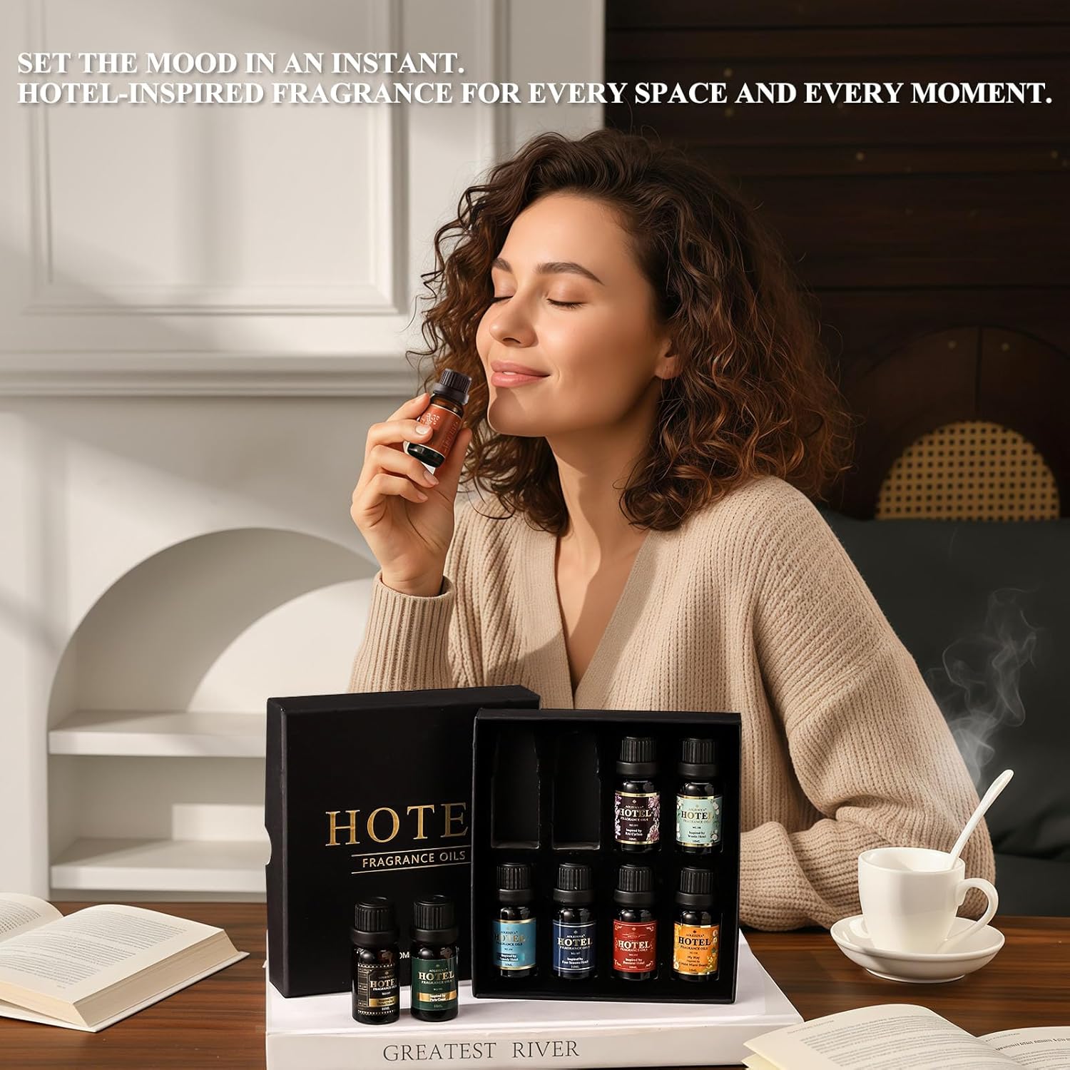 Skiennix Hotel Diffuser Oil Gift Set | 5-Star Inspired Fragrance Collection - My Way, White Tea, Baccarat, Dubai, Beachfront Villa