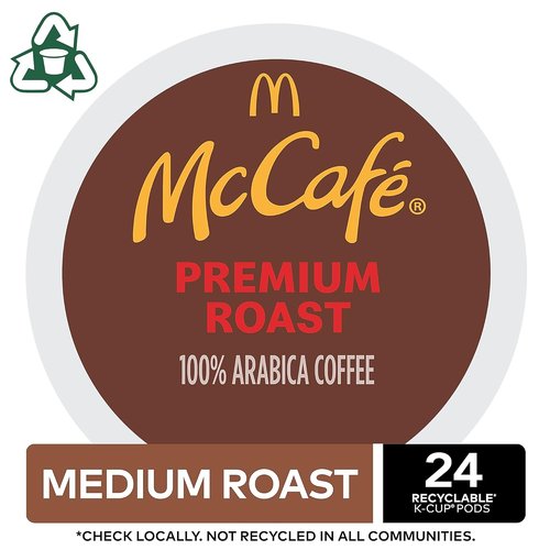 McCafe Premium Roast K-Cup Pods - Rich Flavor Coffee | 24 Count Box