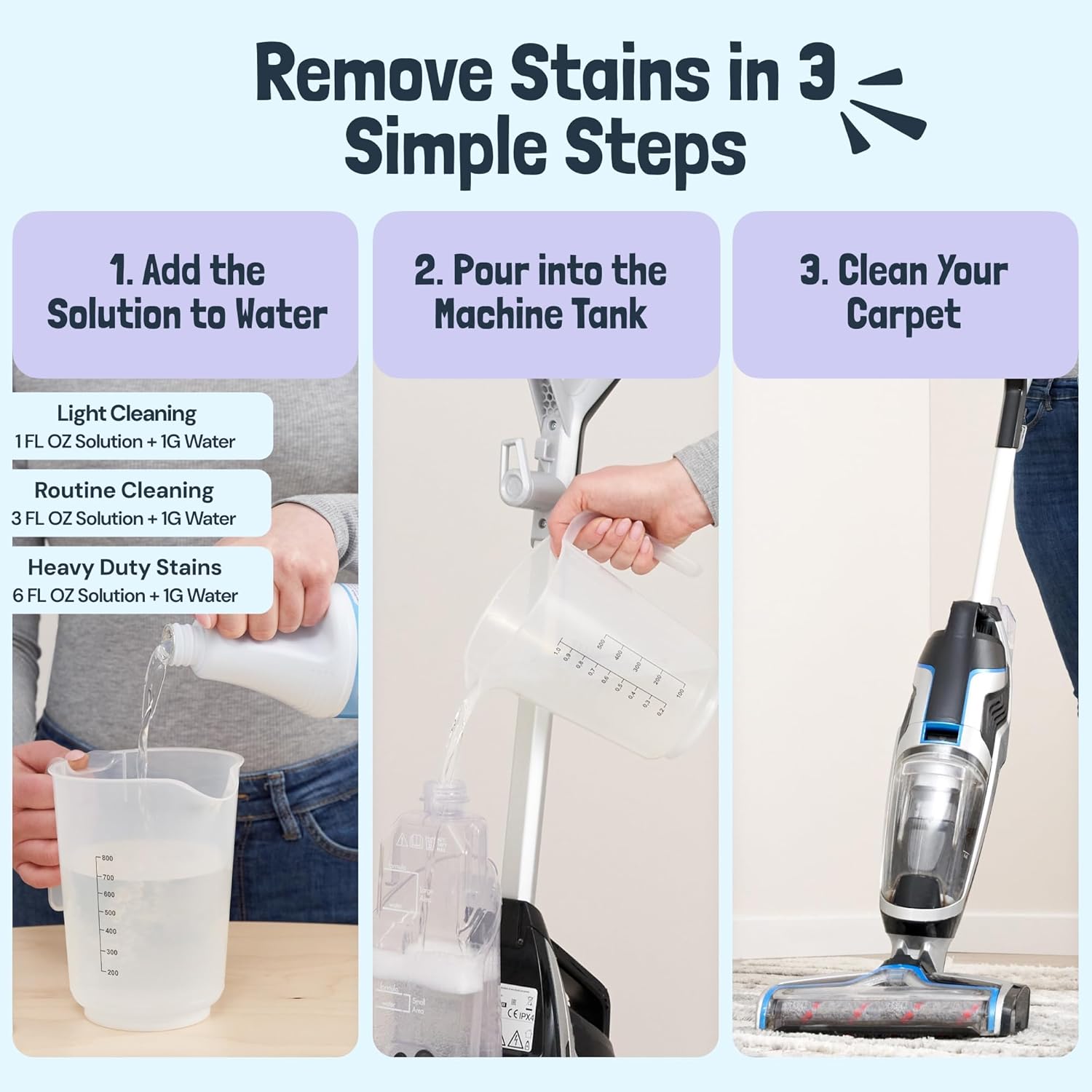 Sunny & Honey Carpet Cleaner Shampoo - Pet Stain Remover & Odor Eliminator | 128 fl oz Light Lavender Scent