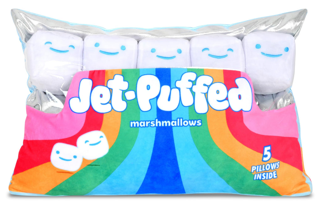 iscream Kraft Jet-Puffed Marshmallow 17.5" x 11" Pillow Set with Mini Marshmallow Pillows
