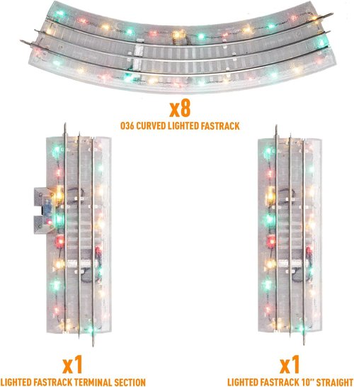 Lionel Lighted FasTrack Electric O Gauge - Illuminated 40" x 50" Oval Track Set