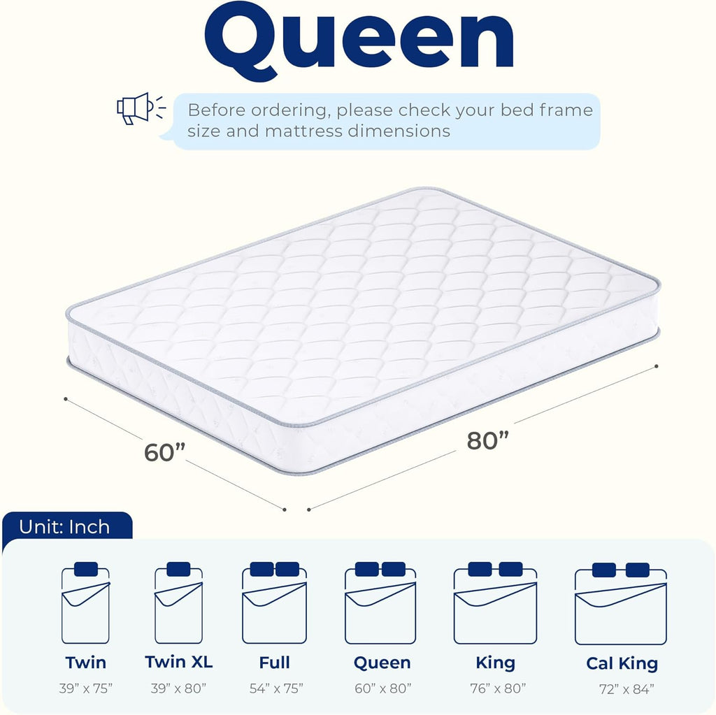 Neo Sleep Queen Size Mattress - 8 Inch Hybrid Comfort with Cooling Gel Memory Foam & Spring Support