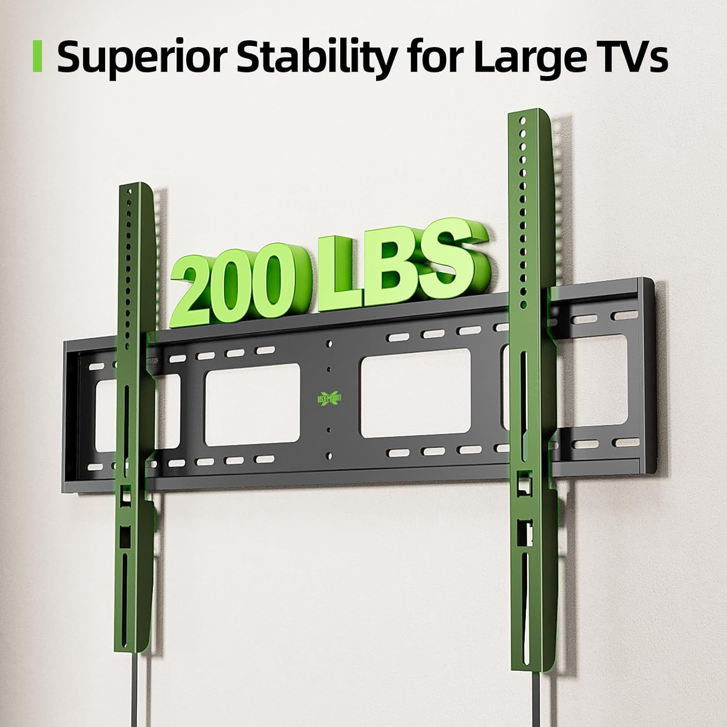 USX MOUNT Heavy Duty Fixed TV Wall Mount - Fits 65-100 Inch Flat Screens | Max Load 200 Lbs, Low Profile Design