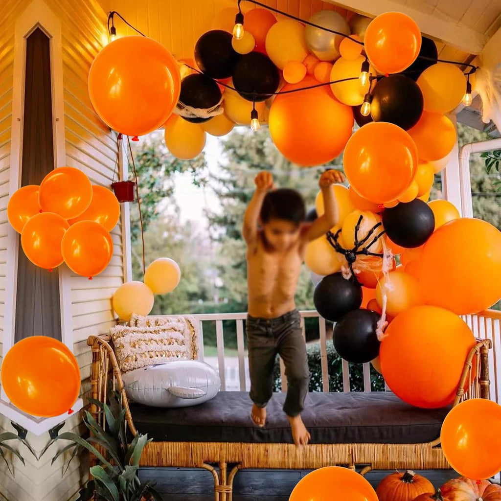 Orange Latex Balloons - 110pcs 12-Inch Balloons for Birthday Party, Baby Shower & Wedding | Includes 2 Ribbons