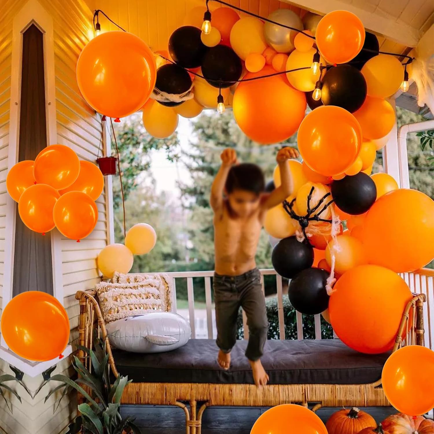 Orange Latex Balloons - 110pcs 12-Inch Balloons for Birthday Party, Baby Shower & Wedding | Includes 2 Ribbons