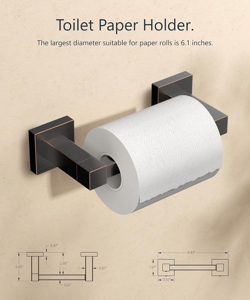 FORIOUS Toilet Paper Holder - Rustproof Stainless Steel Double Post Pivoting Design | Oil Rubbed Bronze Finish
