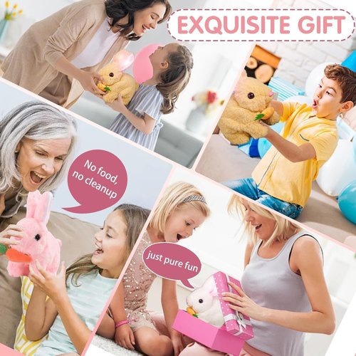 Bunny Realistic Bunny Toy - Interactive Hopping Rabbit with Twitching Ears | Brown