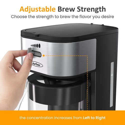 SUNVIVI Iced Tea Maker and Iced Coffee Maker, 3-in-1 Coffee and Tea Machine Brewing System with 2.5 Quart Pitcher, Strength Selector, Perfect For Tea, Coffee, Lattes, Lemonade