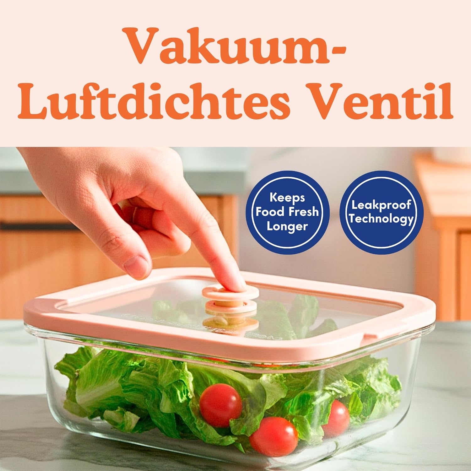 Ziruma Non-Toxic Glass Food Storage Containers - Airtight 2.6 Cup Meal Prep Set, Microwave & Freezer Safe, 4 Pack