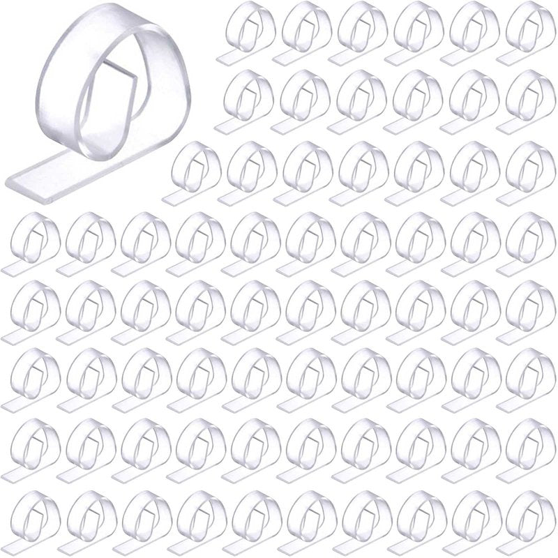 Eccliy 150 Pieces Transparent Clear Tablecloth Clips Plastic Table Cloth Clips Windproof Table Cover Holder Clamps Tablecloth Cloth Holder for Christmas Wedding Party Indoor Outdoor Camping Picnic