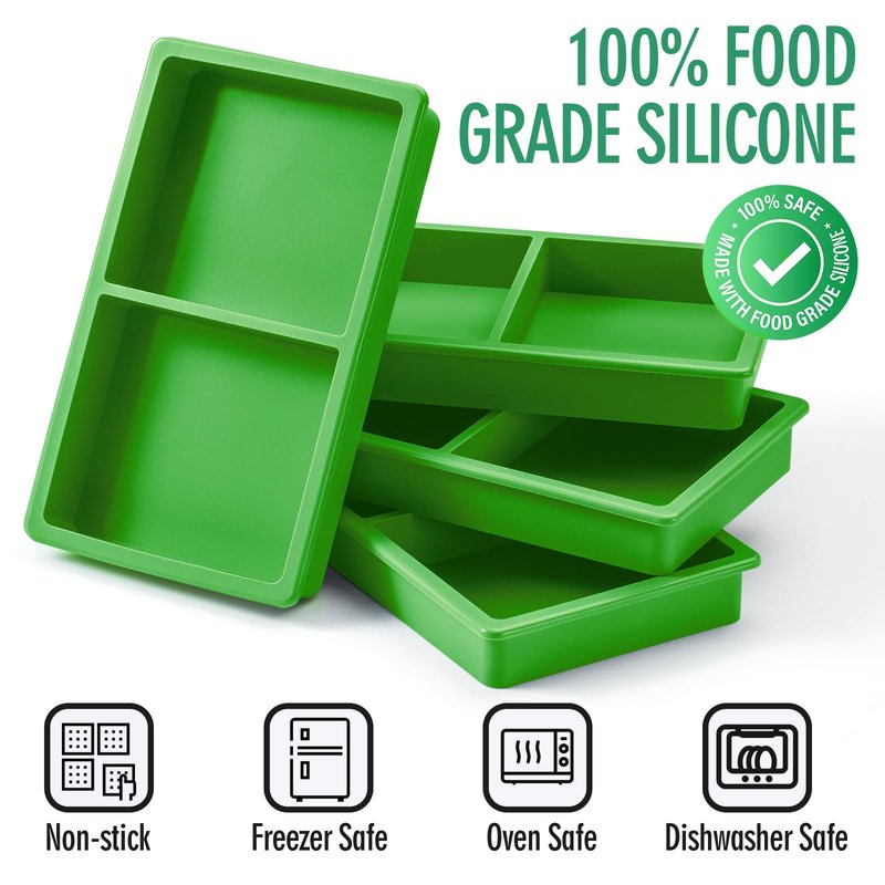 8 pcs Silicone Tray Dividers for Harvest Right Freeze Dryer Medium and Small Trays, Silicone Food Molds for Harvest right freeze dryer accessories, Green silicone food freezer tray