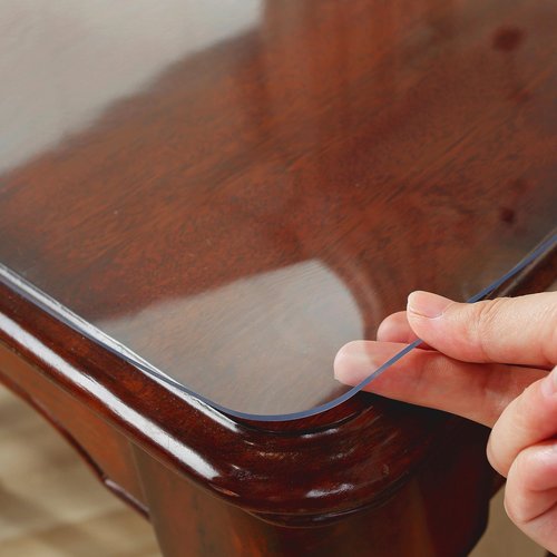 OstepDecor Clear Table Protector 36 x 62 Inch, 2mm Thick Plastic Table Cover, Waterproof PVC Clear Table Cover Protector, Desk Protector Mat, Writing Desk Pad for Desktop, Coffee & Dining Room Table