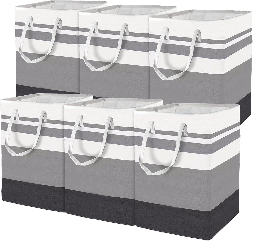 Skiennix Large Laundry Hamper - 75L Freestanding Collapsible Basket with Easy Carry Handles | Gradient Grey