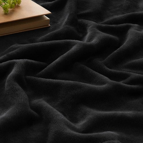 BEDELITE Fleece Blanket - Luxuriously Soft Plush Throw | Queen Size 90x90 Inches | Cozy Black for All Seasons