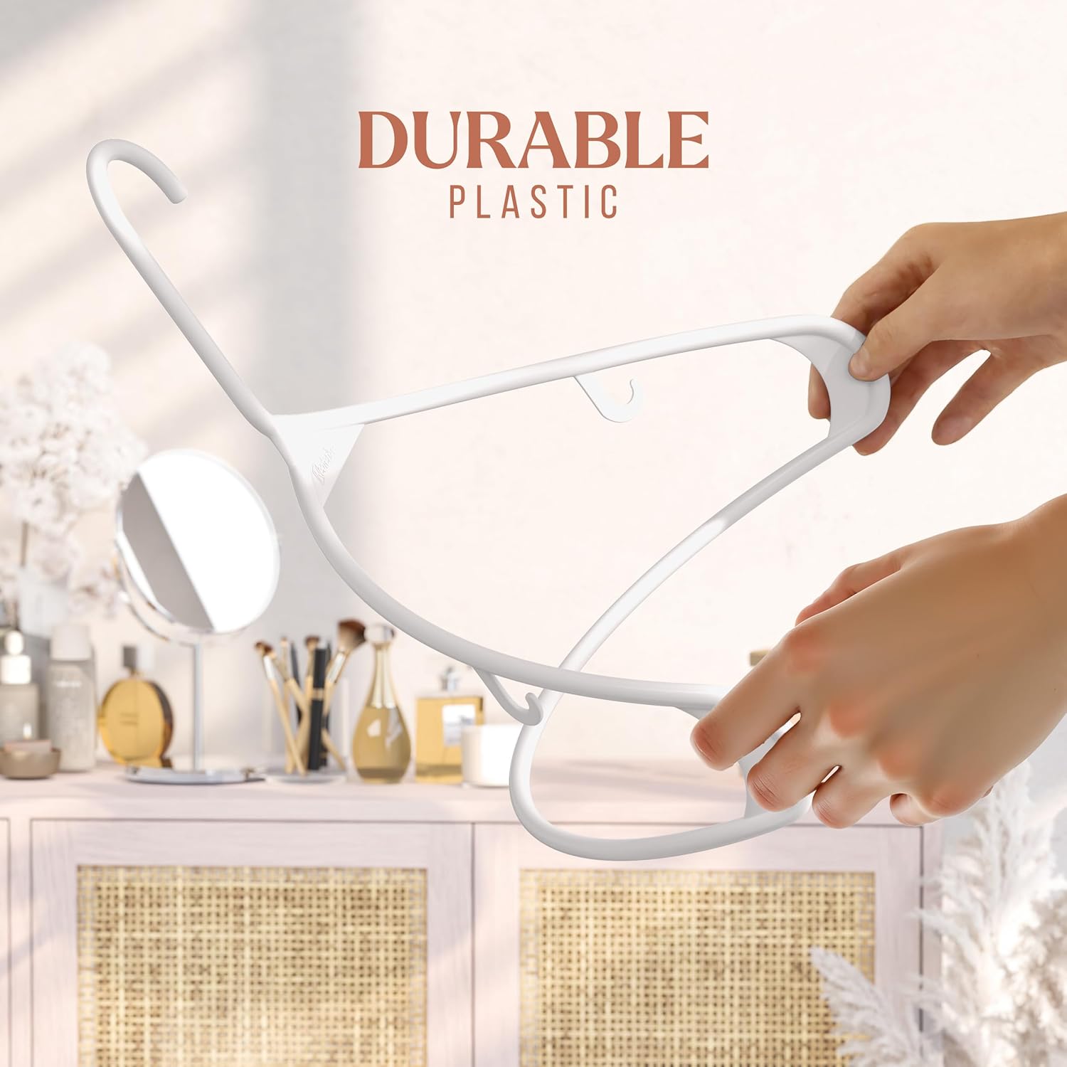 Plastic Hangers 20 Pack - Space-Saving Clothes Hangers for Closet Organization | Ideal for Coats & Apparel