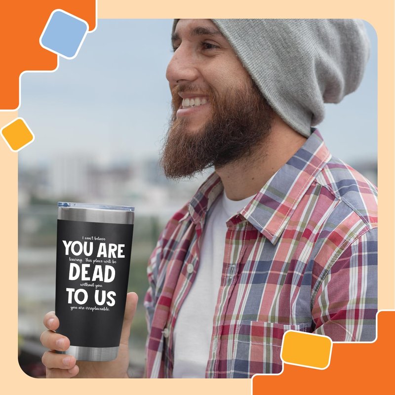 NewEleven Coworker Leaving Gifts - Farewell Gifts, Going Away Gift For Coworker - Goodbye Present, Good Luck Gift For Coworkers, Friends, Boss, Men, Women - 20 Oz Tumbler Black