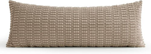 MIULEE Light Brown Long Body Lumbar Pillow Cover - Soft 14x36 Inch Boho Decor for Couch & Sofa