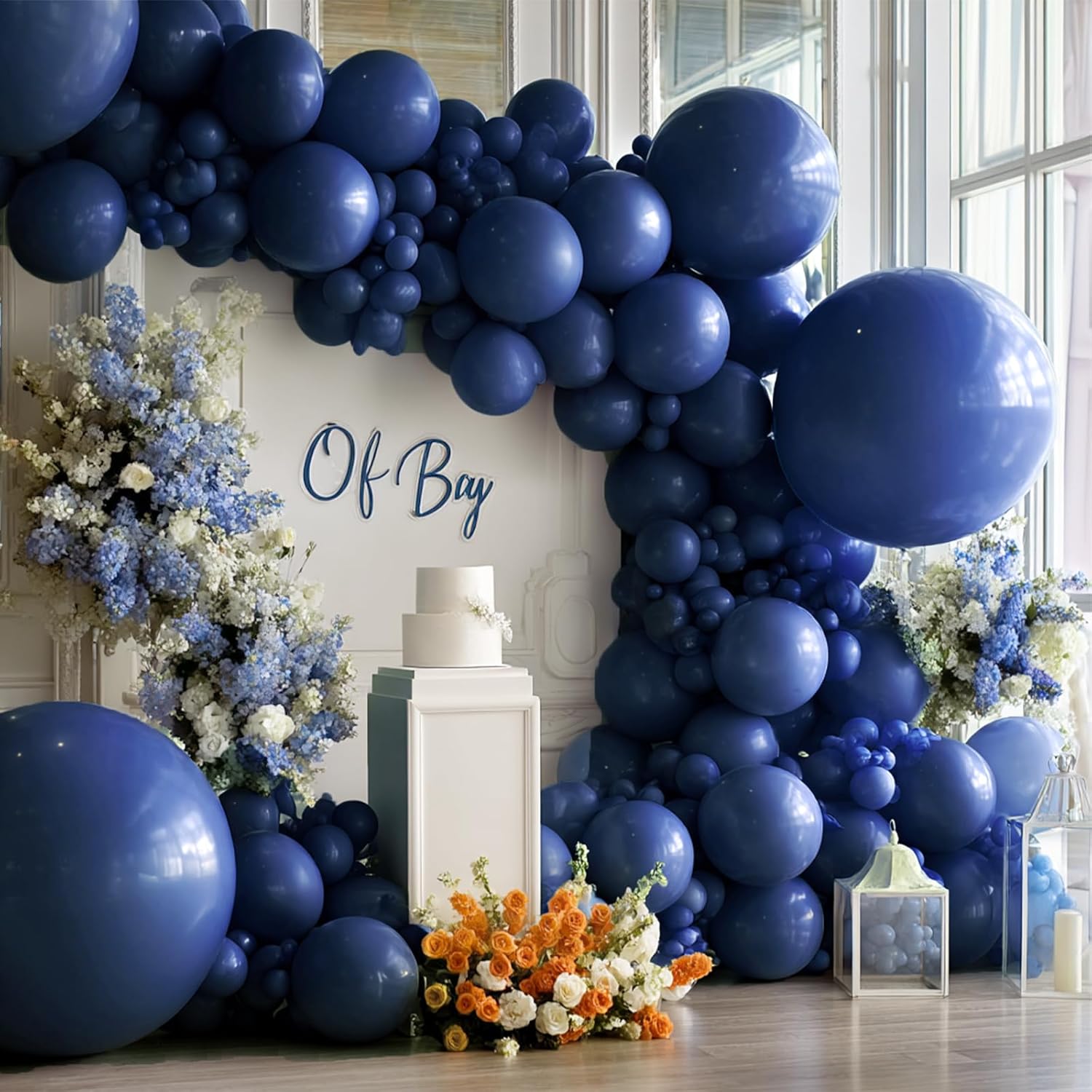 Skiennix Navy Blue Balloon Arch Kit - 133pcs Dark Blue Latex Balloons in Various Sizes for Parties & Events