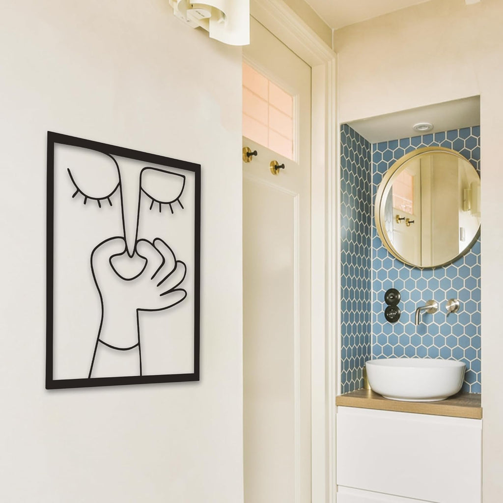 Xedatric Bathroom Wall Art - Funny Metal Decor for Restroom | Rust-Resistant 13.8x10.2 Inch