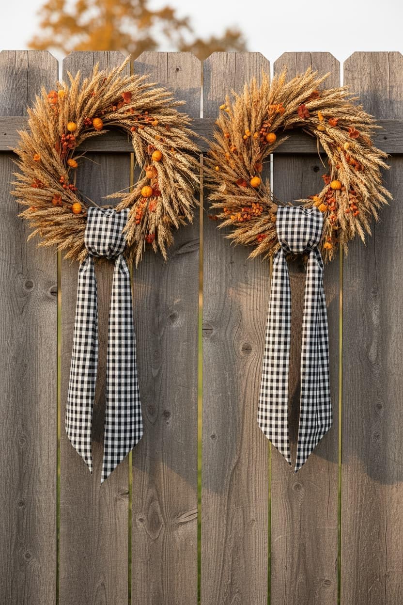 Skiennix Wreath Sash - Black White Checkered Plaid Bow Ribbon for Elegant Year-Round Home Decor (5.12" x 54.33")