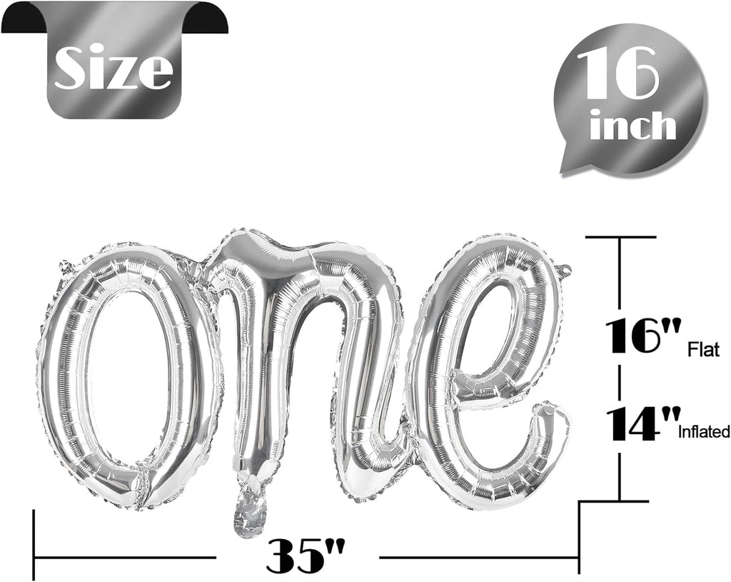 Silver One Balloons - 1st Birthday Decorations for Boys & Girls | Giant Number One Balloon