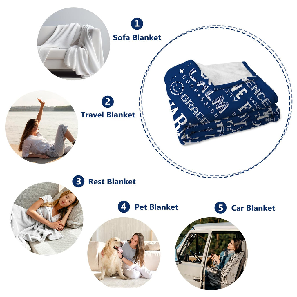 Get Well Gifts Inspirational for Women Men After Surgery, Feel Better After Surgery Gifts, Soft Warm Hug Blanket, Blue Get Well Throw Blanket for Couch