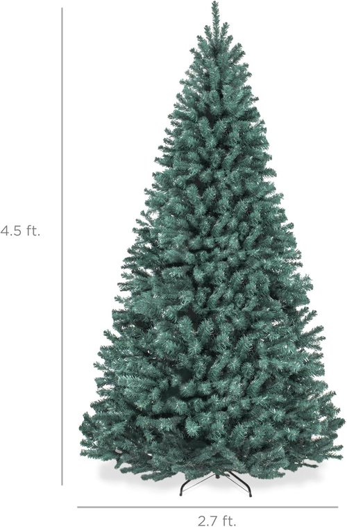 Best Choice Products 4.5ft Artificial Christmas Tree - Premium Unlit Realistic Spruce Holiday Décor | Dense Branches, Metal Base