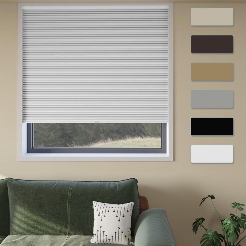 MYshade Cordless Cellular Window Shades No Tools No Drill Blackout Blinds for Indoor Windows Size 35" Wide X 72" Height White Room Darkening Window Blinds for Bedroom, Bathroom, Kitchen, Living Room