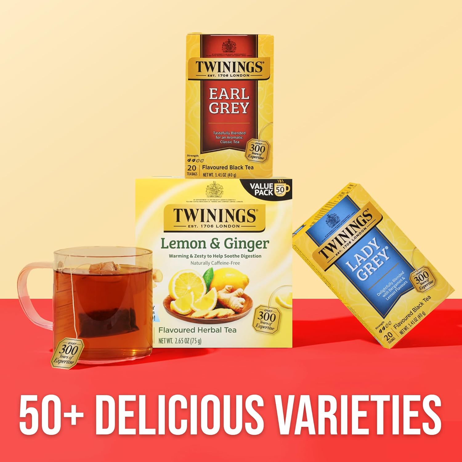 Twinings Earl Grey Tea Bags - Caffeinated Black Tea with Citrus & Bergamot Flavor | 20 Count (Pack of 6)