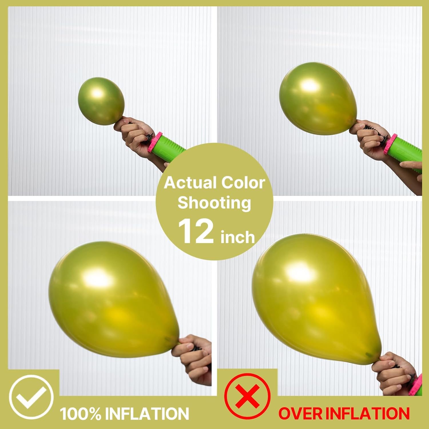 PartyWoo Metallic Lime Green Balloons - 140-Piece Arch Kit for Spring Birthday & Tea Parties | 5-12 Inch Sizes