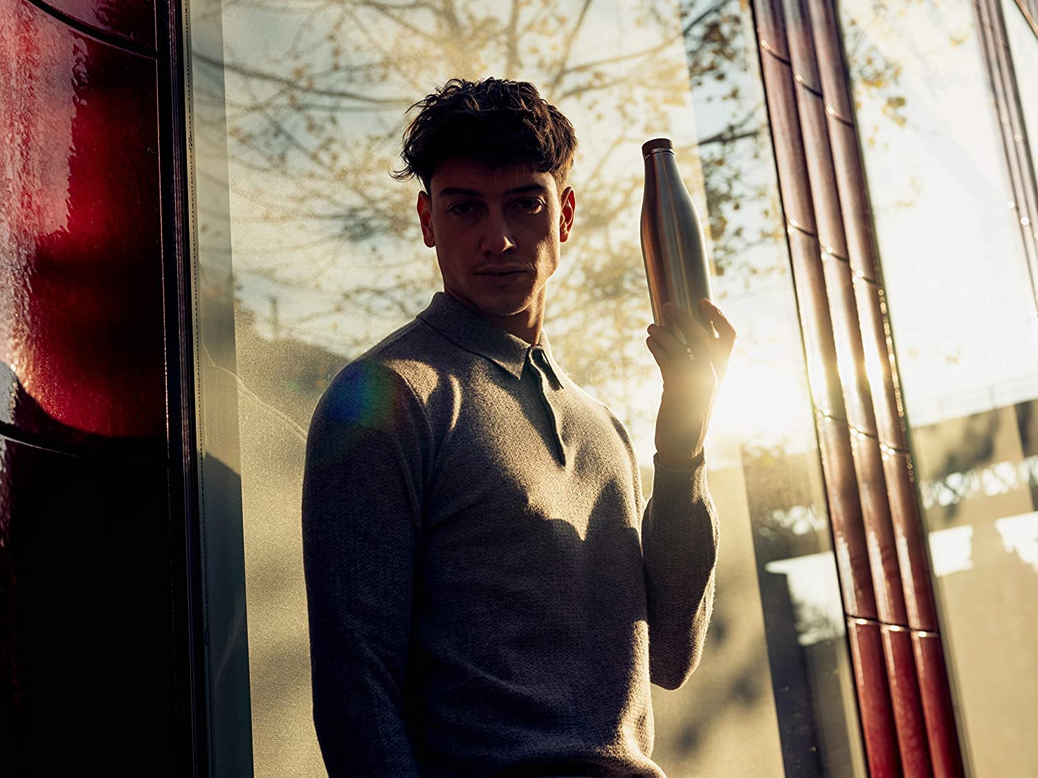 Sigg - Insulated Water Bottle - Meridian Brushed - Leakproof & Extra-Slim - BPA Free - Plastic Free - 18/8 Stainless Steel - Double Walled - Bamboo Screw Top - Brushed - 17 Oz