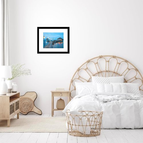 JCJMY Picture Frame Set of 2 - 8.5x11 Inch Frames with 6x8 Inch Mat for Photos & Certificates | Black