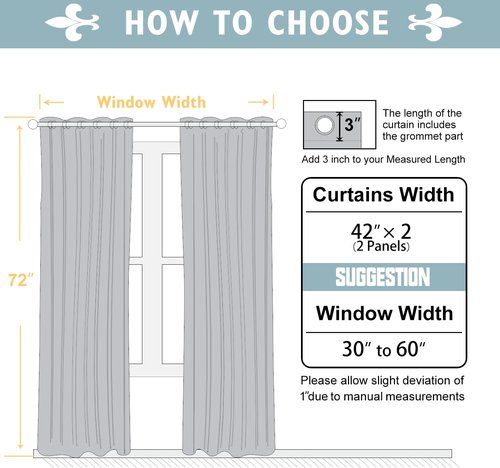 ChrisDowa Blackout Curtains - Thermal Insulated Grommet Room Darkening Panels, 72 Inch Long, Beige (Set of 2)