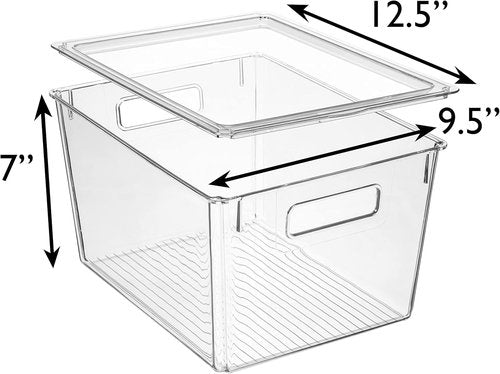 ClearSpace X-Large Plastic Storage Bins with Lids - Ideal for Kitchen Organization & Desk Storage
