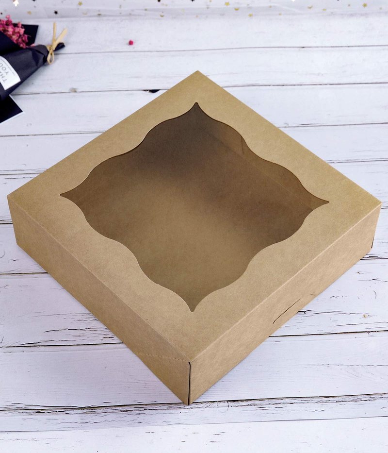 CHERRY 25-PACK 10"x10"x3"Brown Bakery Boxes with PVC Window for Pie and Cookies Boxes Large Natural Kraft Paper Box 10x10x3inch