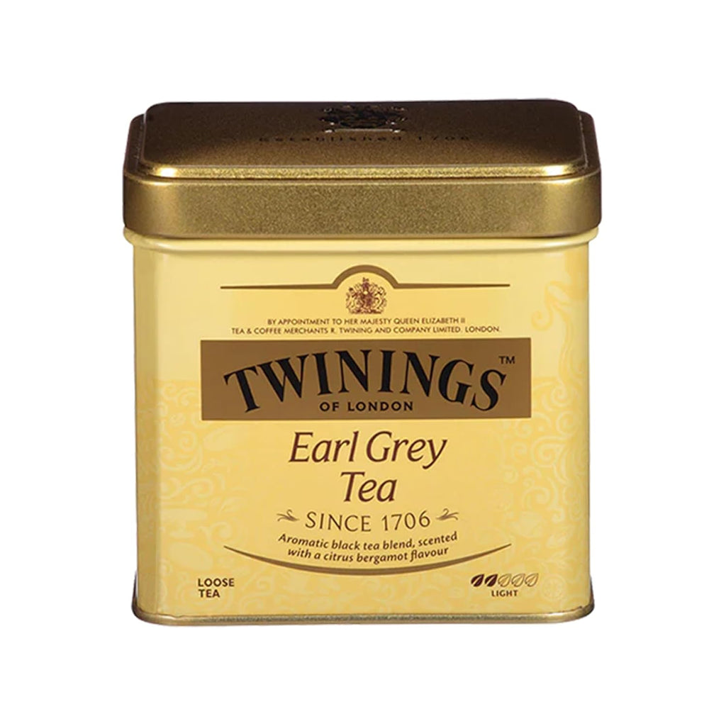 Twinings Earl Grey Loose Tea - Smooth & Flavourful Black Tea Leaves, 7.05 Ounce Tin