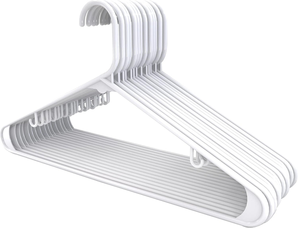 Utopia Home Plastic Hangers - Durable Space-Saving Clothes Organizer - 20 Pack for Shirts, Pants, Skirts & Coats (White)