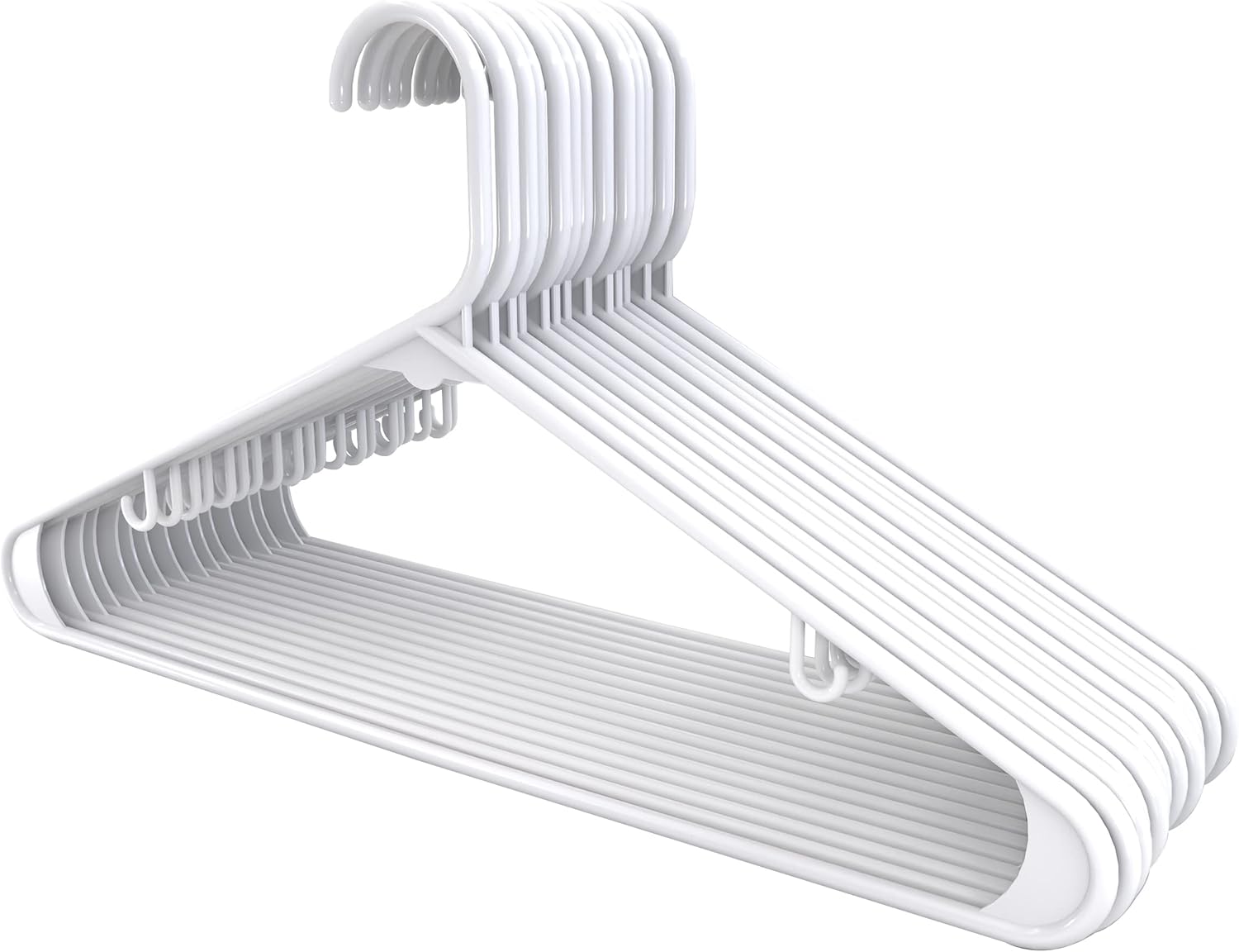 Utopia Home Plastic Hangers - Durable Space-Saving Clothes Organizer - 20 Pack for Shirts, Pants, Skirts & Coats (White)
